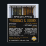 Barred Window, Window & Door Fitter Company Flygblad<br><div class="desc">Blockerad fönster,  fönster- och dörrFitter Company Reklam Flyer av Affärskortet Store.</div>