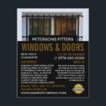 Barred Window, Window & Door Fitter Company Flygblad<br><div class="desc">Blockerad fönster,  fönster- och dörrFitter Company Reklam Flyer av Affärskortet Store.</div>