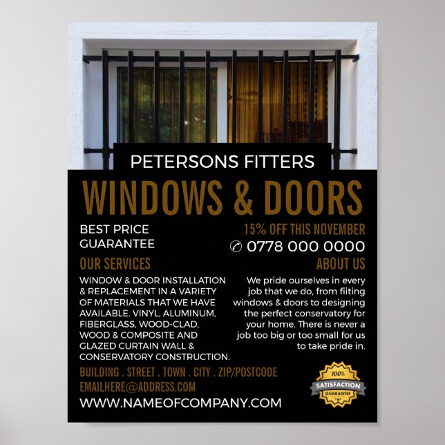 Barred Window, Window & Door Fitter Company Poster (Framsidan)