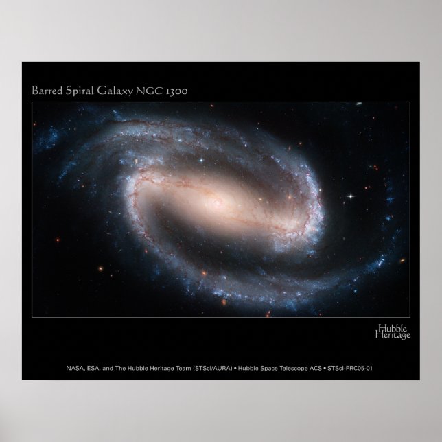 BarredSpiralGalaxyNGC1300-2005-01-a Poster (Framsidan)
