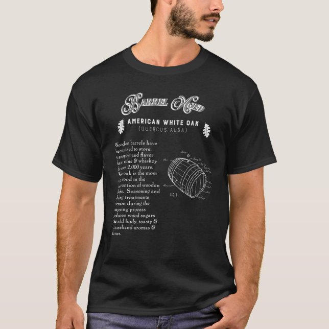 Barrel Åldras Beer Whiskey Wood T Shirt (Framsida)