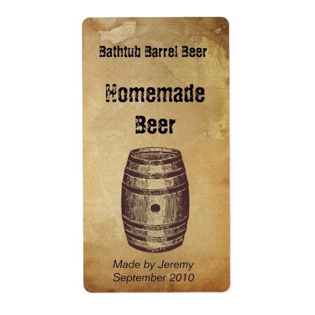 Barrel Beer Label Fraktsedel (Framsidan)