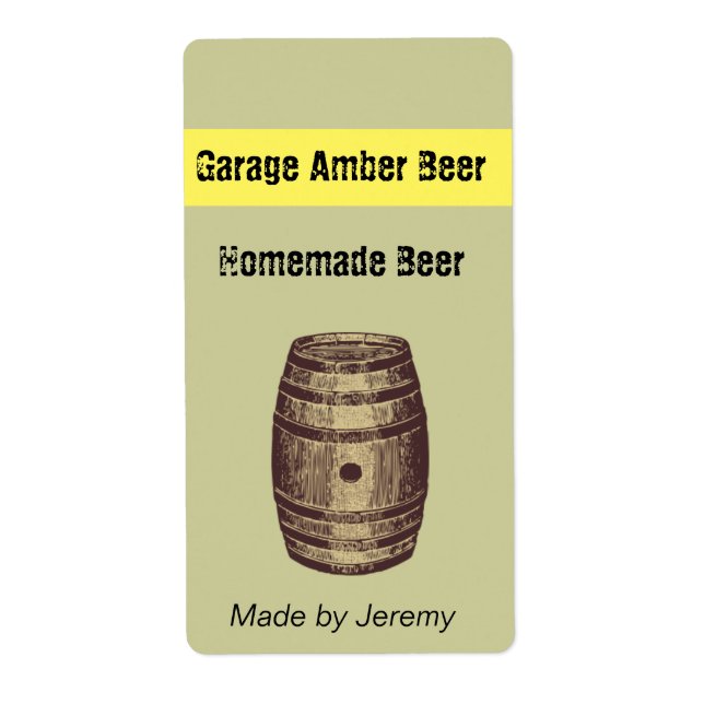 Barrel Beer Label Fraktsedel (Framsidan)