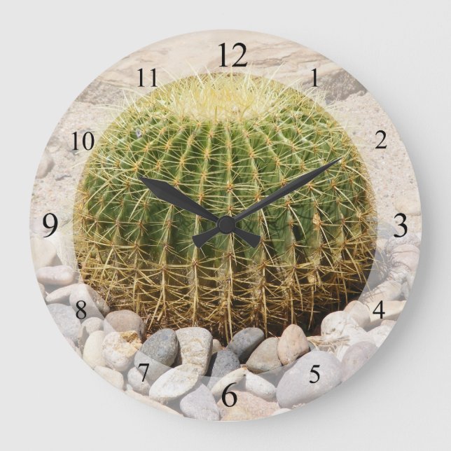 Barrel Cactus Clock Stor Klocka (Framsida)