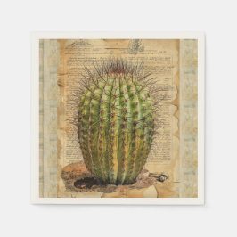 Barrel Cactus Plant Ephemera Pappersservett