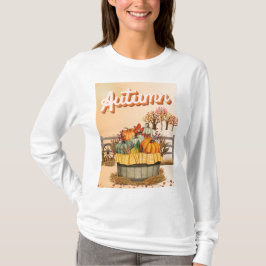 Barrel Fullt of Pumpkins Autumn T Shirt