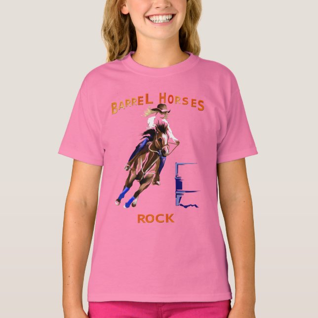 Barrel Horses Sten Shirts Tee Shirt (Framsida)
