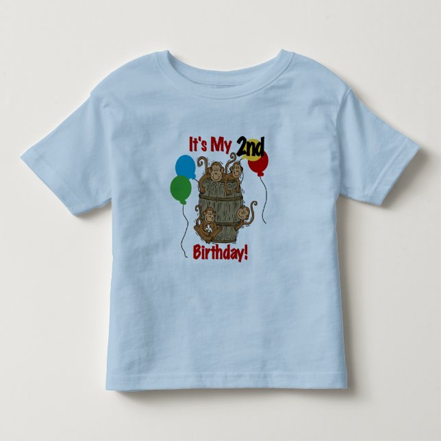 Barrel of Monkey 2nd Birthday Tshirts and Gifts (Framsida)