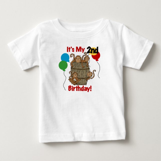 Barrel of Monkey 2nd Birthday Tshirts and Gifts (Framsida)