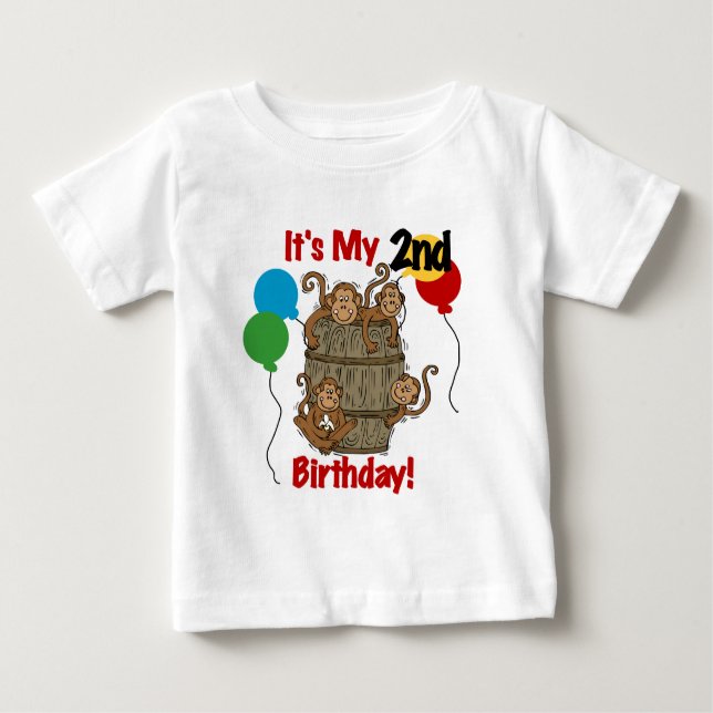 Barrel of Monkey 2nd Birthday Tshirts and Gifts (Framsida)