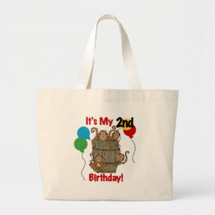 Barrel of Monkey 2nd Birthday Tshirts and Gifts Jumbo Tygkasse