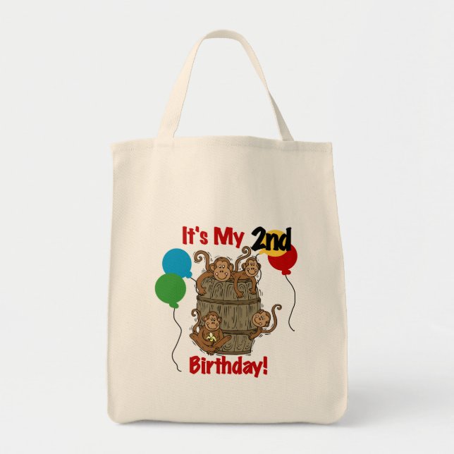 Barrel of Monkey 2nd Birthday Tshirts and Gifts Tygkasse (Framsidan)