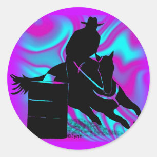 Barrel Racer 203 Runt Klistermärke