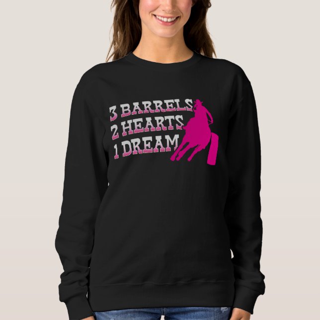 Barrel Racer 3 Barrels 2 Hearts 1 Dream Rodeo Cowg T Shirt (Framsida)