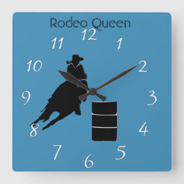 Barrel Racer Fyrkantig Klocka