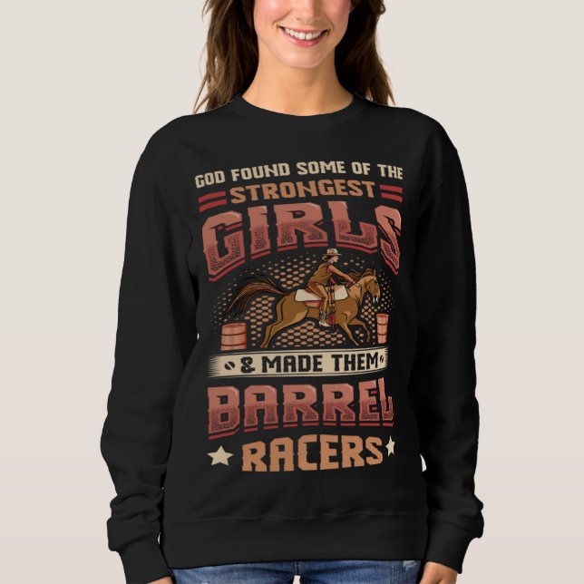 Barrel Racer Girl Barel Racing T Shirt (Framsida)