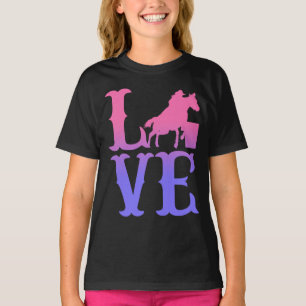 Barrel Racer Kärlek Horse Riding T Shirt