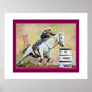 Barrel Racer Miss Rodeo Skönhetstävling Poster