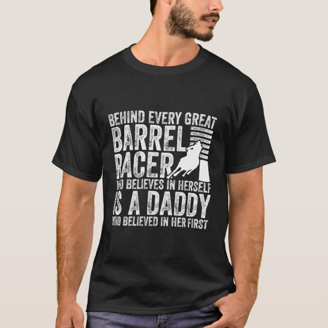 Barrel Racer pappa Pappa Far Barrel Tävla T Shirt (Framsida)