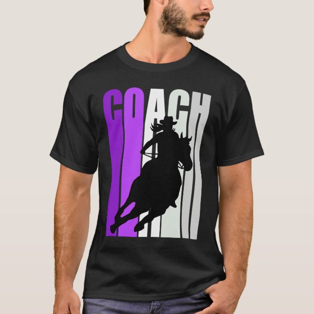 Barrel Racing Coach Instructor Cowgirl Hat Western T Shirt (Framsida)