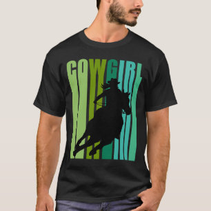 Barrel Racing Cowgirl Woman Birthday Farm Farming  T Shirt