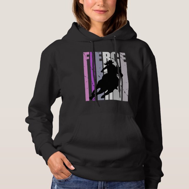 Barrel Racing Fierce Cowgirl Hat Western Girls Sou T Shirt (Framsida)