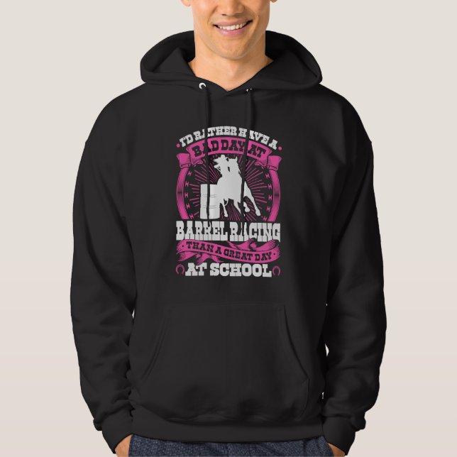 Barrel Racing Girl Quote  Rodeo Cowgirl Barrel Rac Hoodie (Framsida)