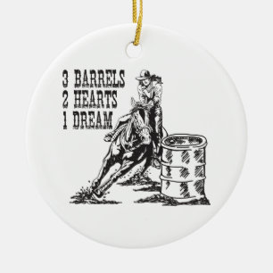 Barrel Tävla 3 Barrels 2 Hearts 1 Dream Magnet Julgransprydnad Keramik