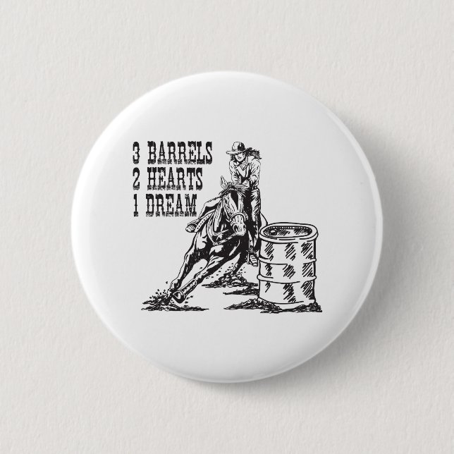 Barrel Tävla 3 Barrels 2 Hearts 1 Dream Magnet Knapp (Framsida)