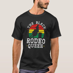 Barrel Tävla African American Cowgirl Black Rodeo T Shirt