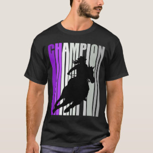 Barrel Tävla Champion Horse Riding Lila Cowgirl T Shirt