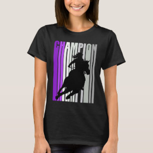 Barrel Tävla Champion Horse Riding Lila Cowgirl T Shirt