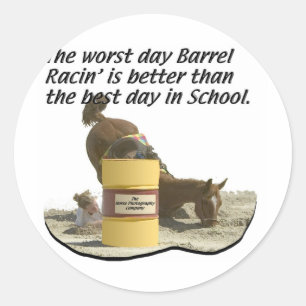 Barrel Tävla - Crash V School Runt Klistermärke