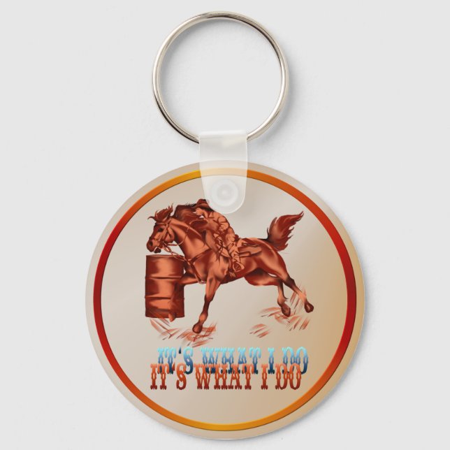 Barrel Tävla_Det är vad jag gör -Keychain Nyckelring (Framsida)