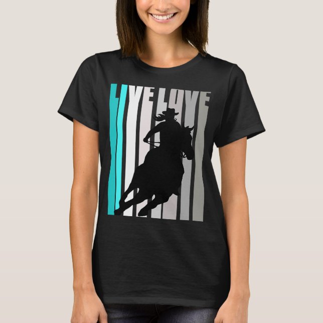 Barrel Tävla Fierce Cowgirl Hat Western Theme Sou T Shirt (Framsida)