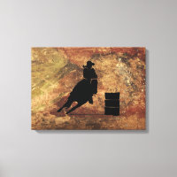 Barrel Tävla Girl Silhouette på Grunge Struktur