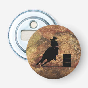 Barrel Tävla Girl Silhouette på Grunge Struktur Flasköppnare
