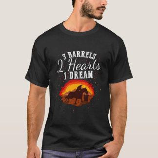 Barrel Tävla Girls Horse Riding 2 Hearts One Drea T Shirt