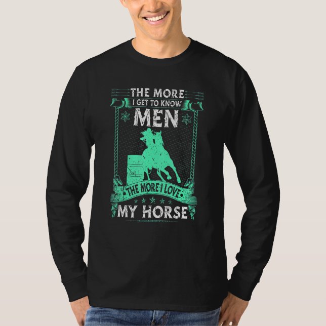 Barrel Tävla I Kärlek My Horse Rodeo Cowgirl Barre T Shirt (Framsida)