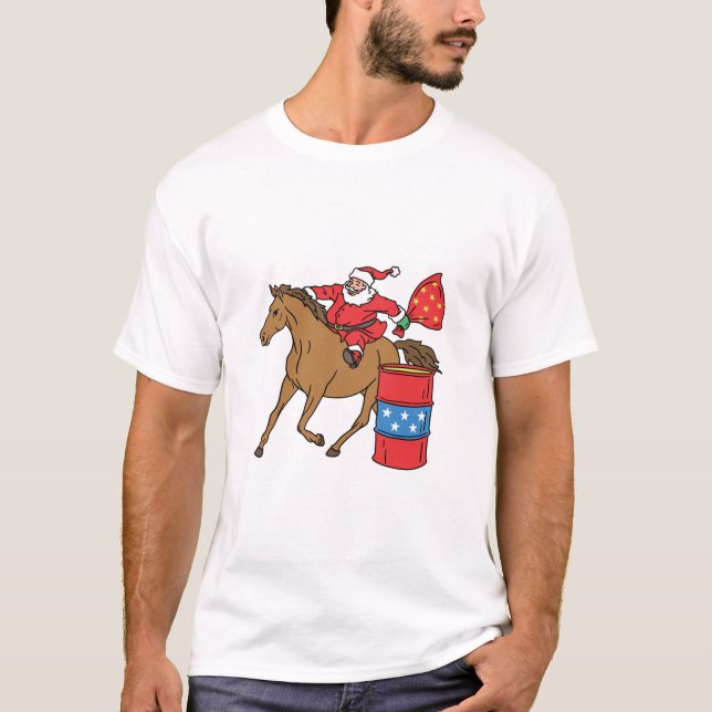 Barrel Tävla jultomten på Barrel Horse T Shirt (Framsida)