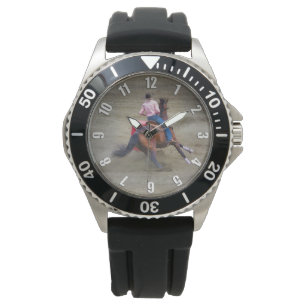 Barrel-Tävla Rodeo Cowgirl Design Armbandsur