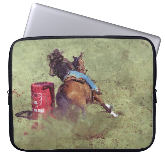 Barrel-Tävla Rodeo Cowgirl Designer #Gift Laptop Sleeve (Framsidan)