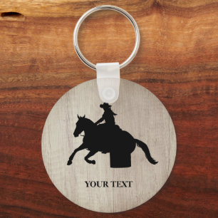 Barrel Tävla Rodeo Equestrian Anpassningsbar Keych Nyckelring