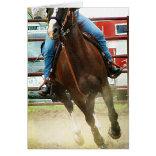 Barrel Tävling Horse Hälsningskort
