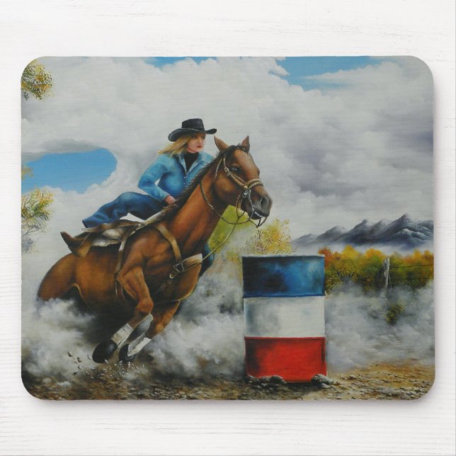 Barrell Racer Painting on Anpassade Products Musmatta (Framsidan)