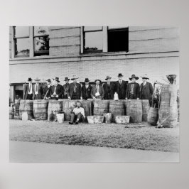 Barrels of Bootleg Liquor, 1922. Vintage Photo Poster
