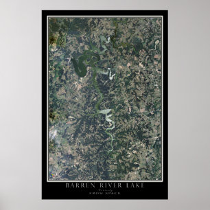 Barren River Sjö Kentucky Satellite Poster Karta