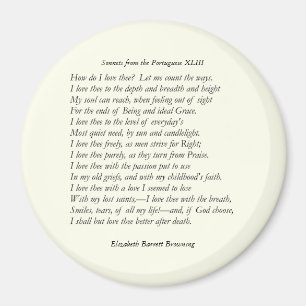 Barrett Browning - Sonnets från portugisiska 43 Magnet