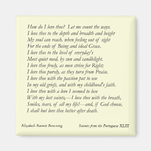 Barrett Browning - Sonnets från portugisiska #43 Magnet