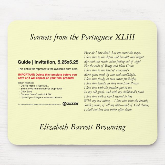 Barrett Browning - Sonnets från portugisiska #43 Musmatta (Framsidan)